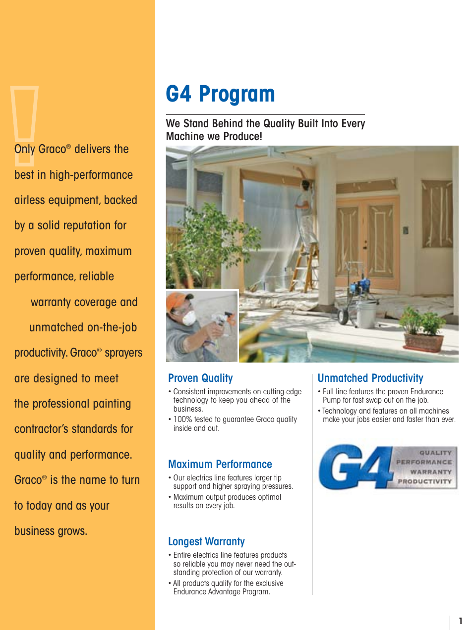 G4 program, Only graco | Graco Ultra 395 User Manual | Page 3 / 12