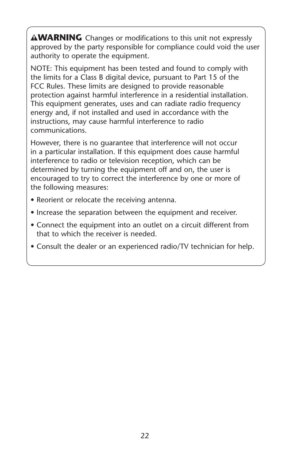 Warning | Graco Lovin' Hug 1761531 User Manual | Page 22 / 44