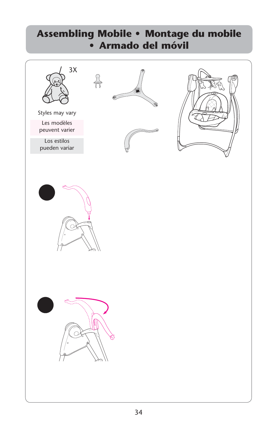 Ssembling s | Graco Lovin' Hug 1761531 User Manual | Page 34 / 44