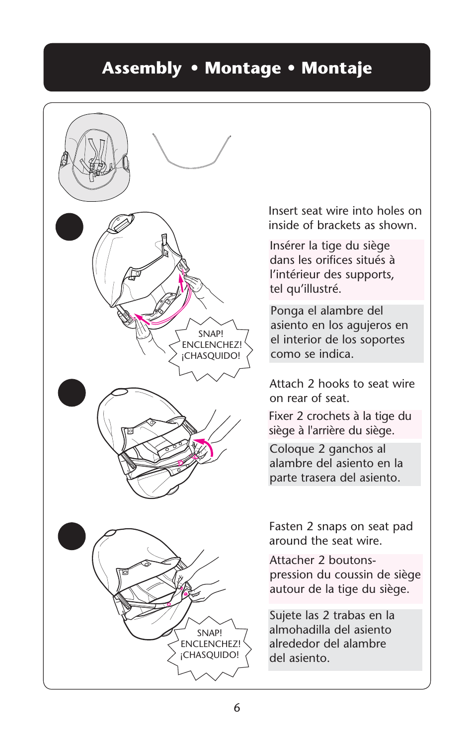 Ssembly | Graco Lovin' Hug 1761531 User Manual | Page 6 / 44