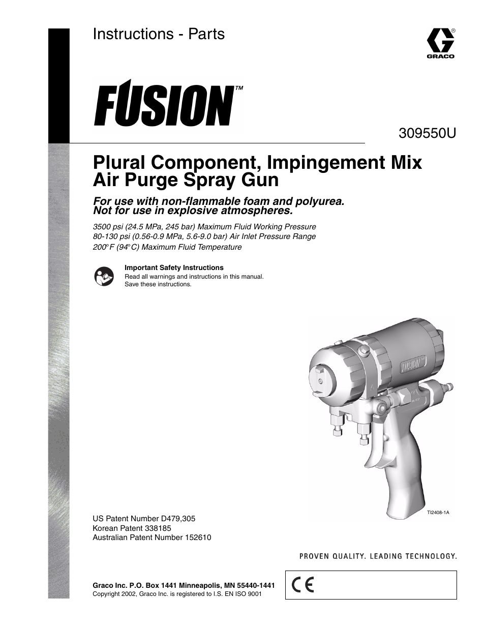 Graco FUSION 309550U User Manual | 46 pages