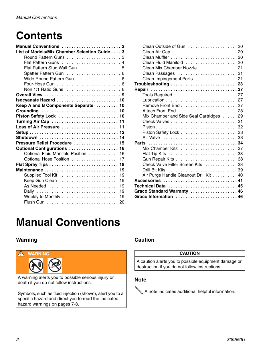 Graco FUSION 309550U User Manual | Page 2 / 46