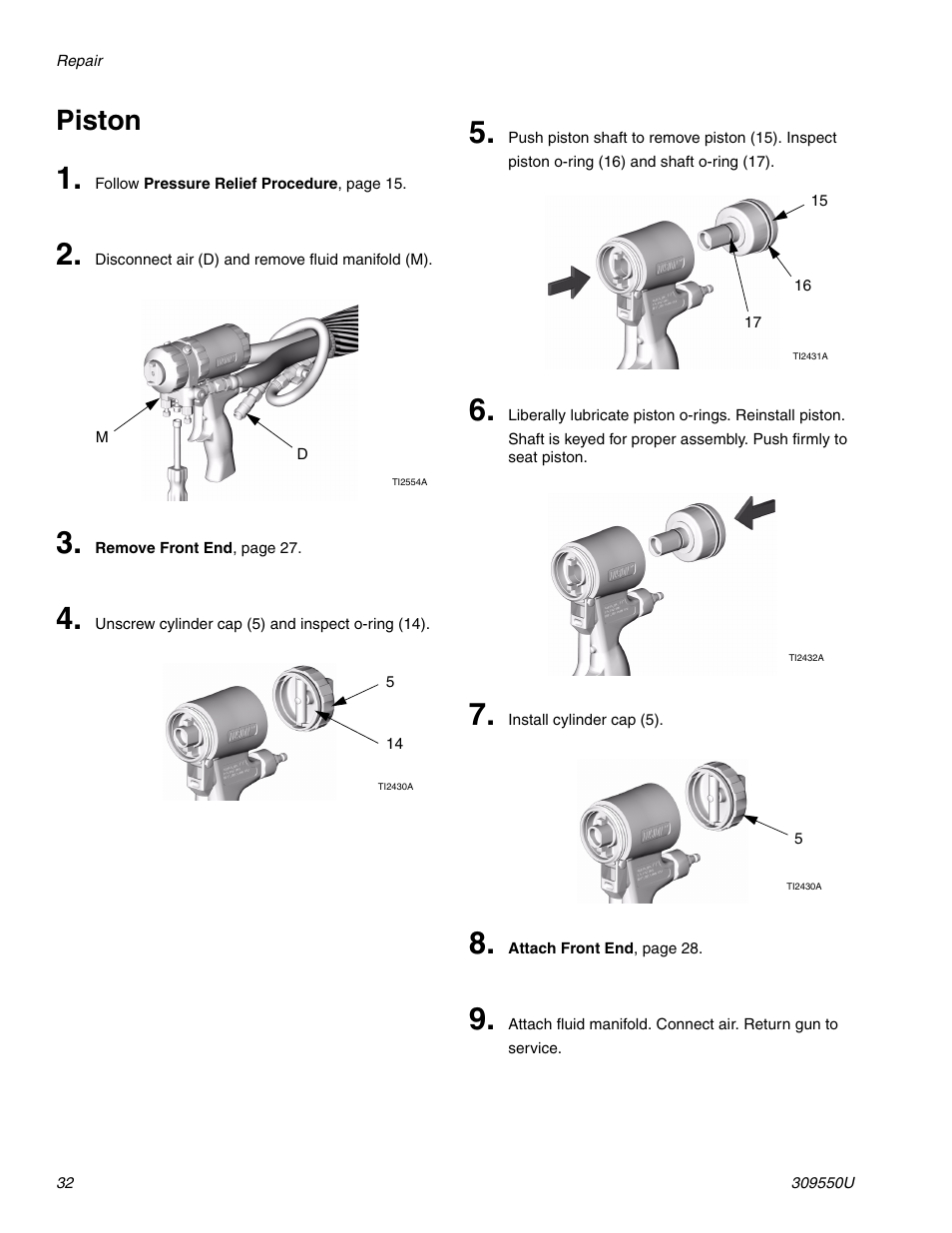 Piston | Graco FUSION 309550U User Manual | Page 32 / 46