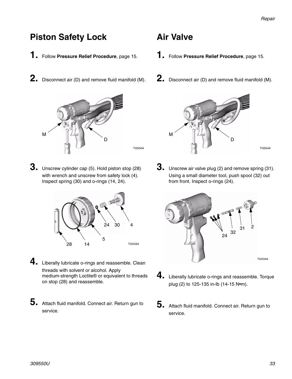 Piston safety lock air valve | Graco FUSION 309550U User Manual | Page 33 / 46