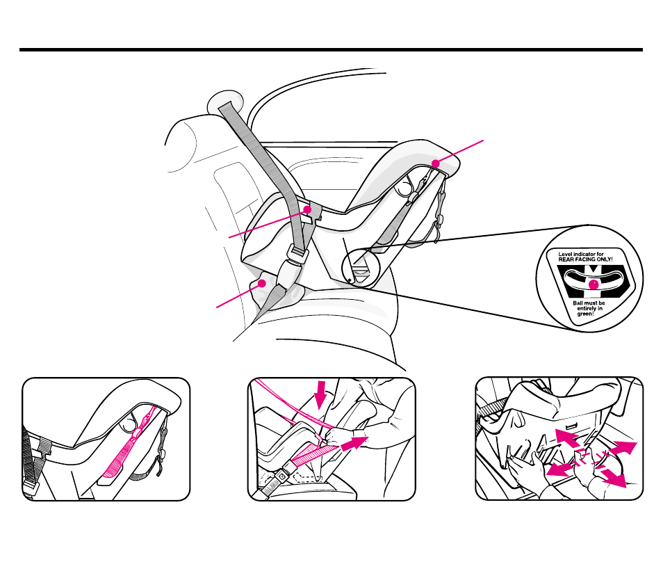 Rear-facing installation with vehicle seat belts | Graco 44164 User Manual | Page 11 / 80