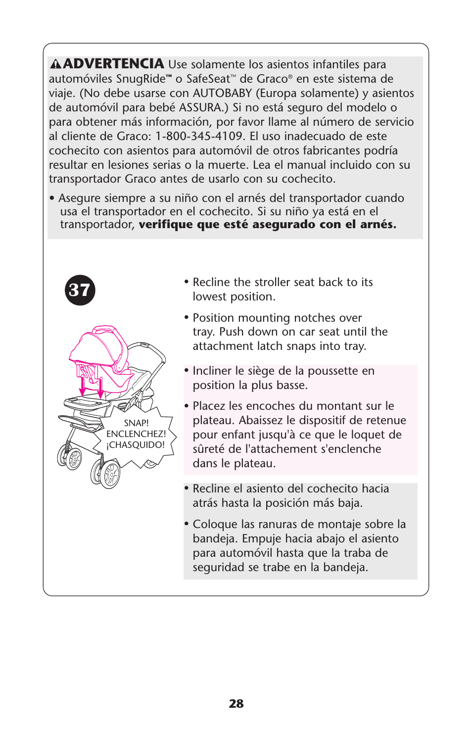 Advertencia | Graco ISPA108AB User Manual | Page 28 / 129