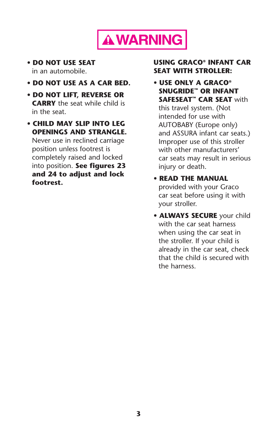 Graco ISPA108AB User Manual | Page 3 / 129