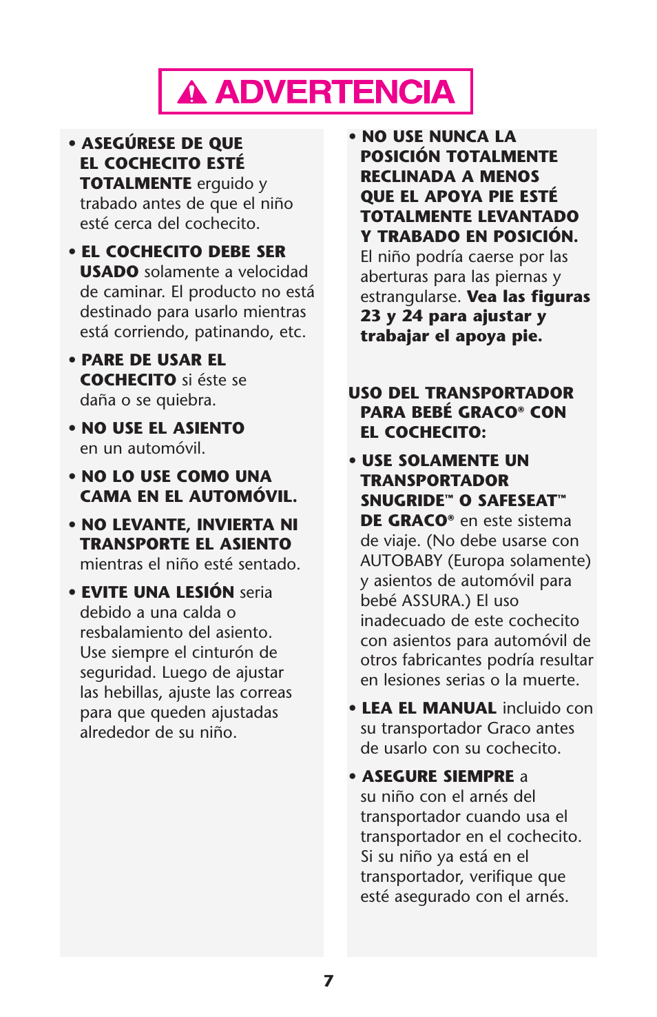 Graco ISPA108AB User Manual | Page 7 / 129