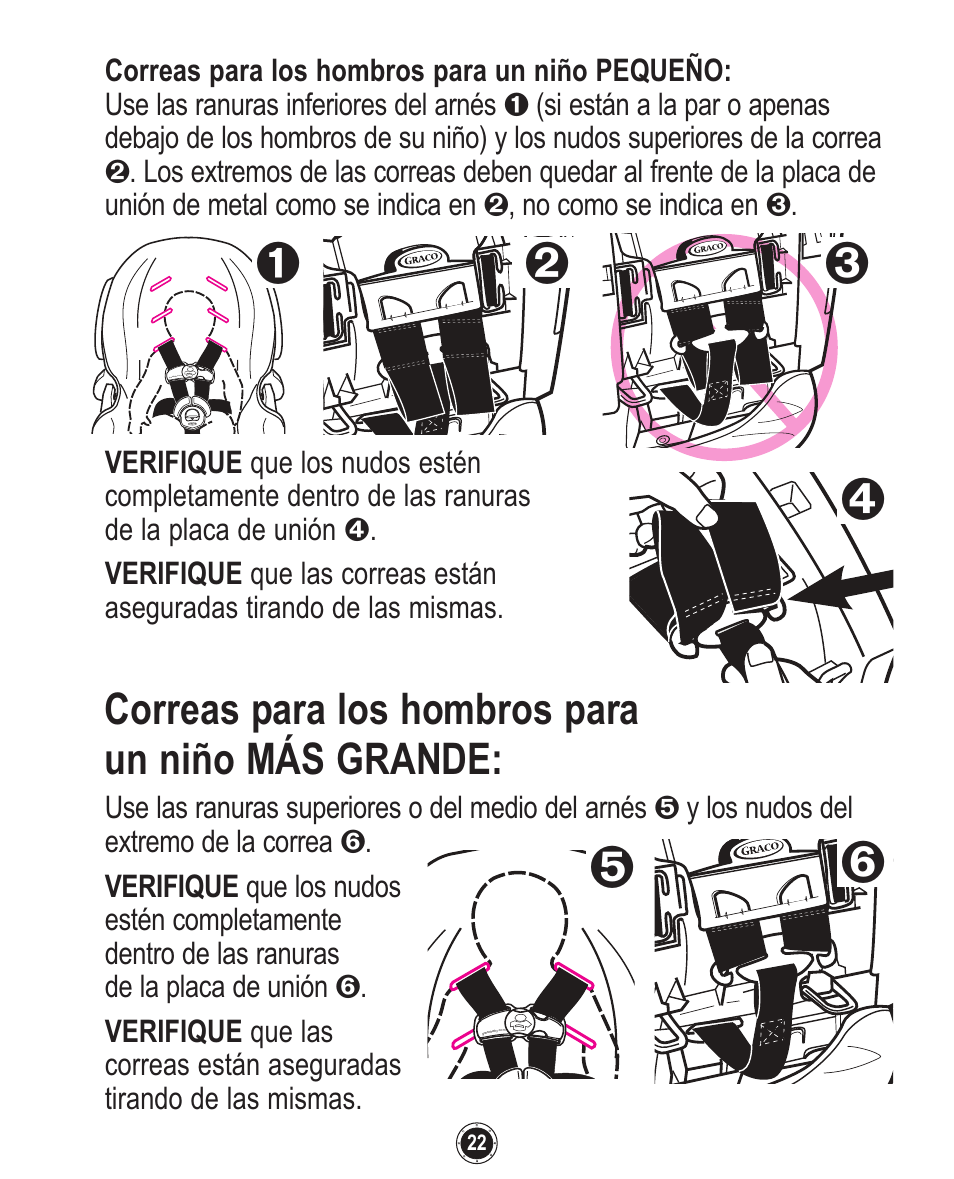 Correas para los hombros para un niño más grande | Graco 1762856 User Manual | Page 106 / 128