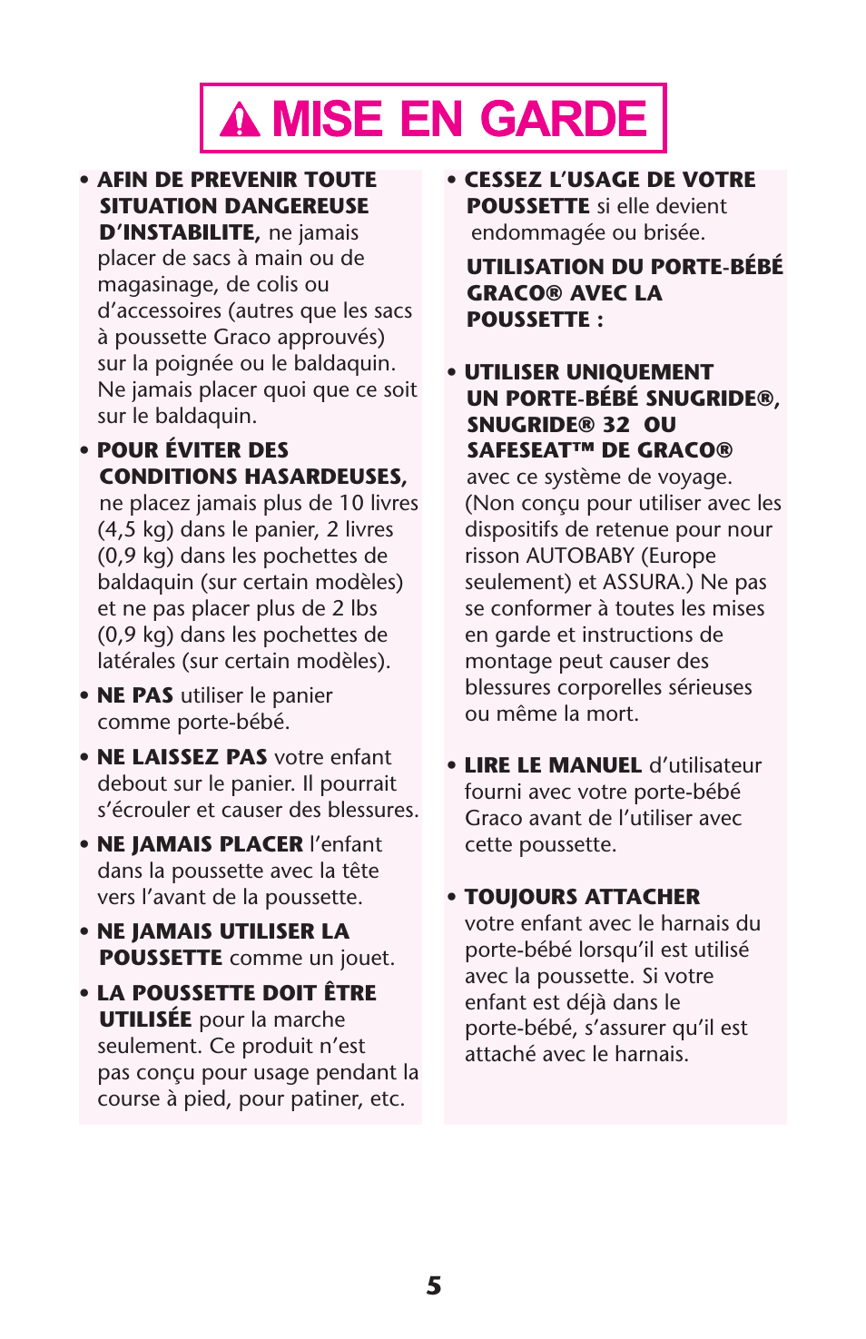 Graco 1762856 User Manual | Page 5 / 128