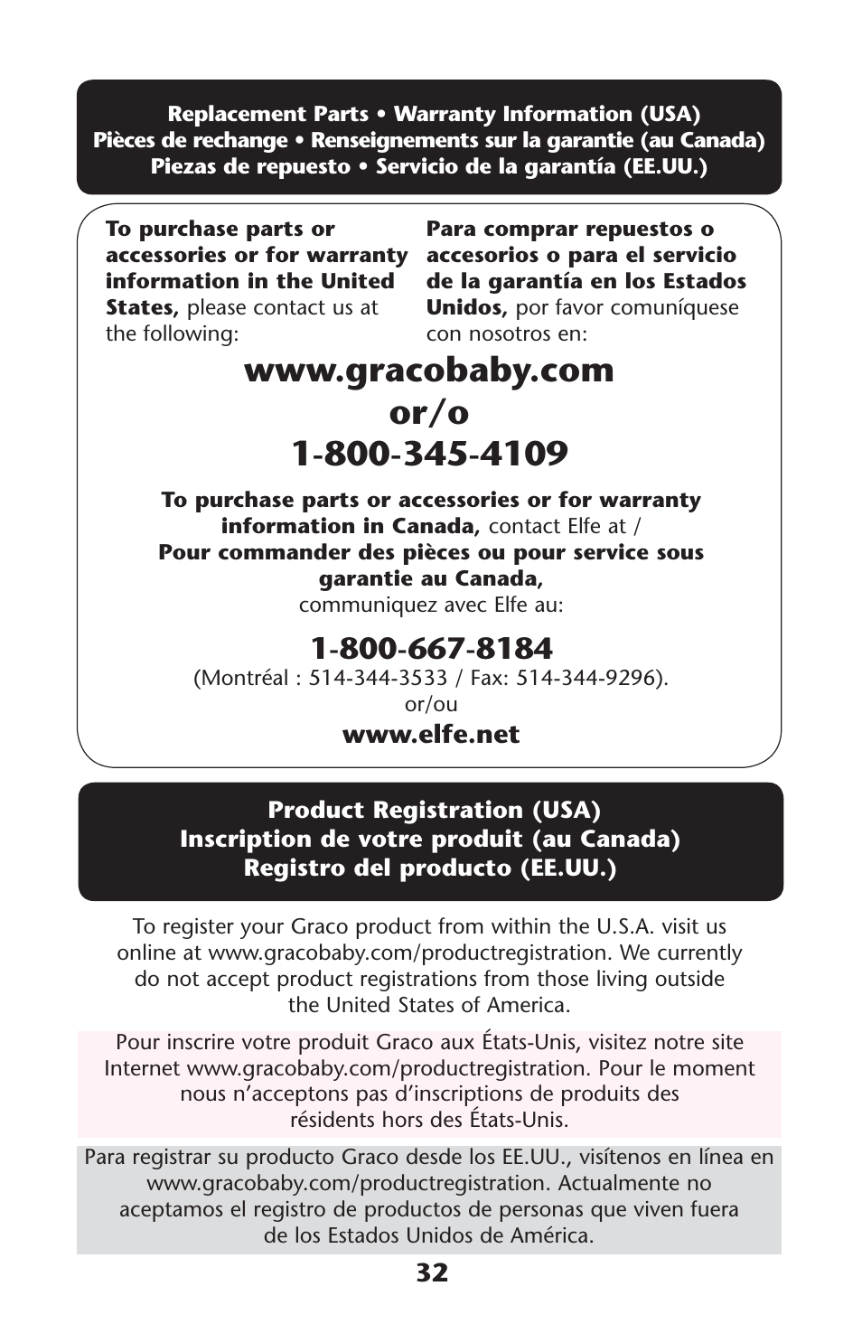 Graco 1762879 User Manual | Page 32 / 32