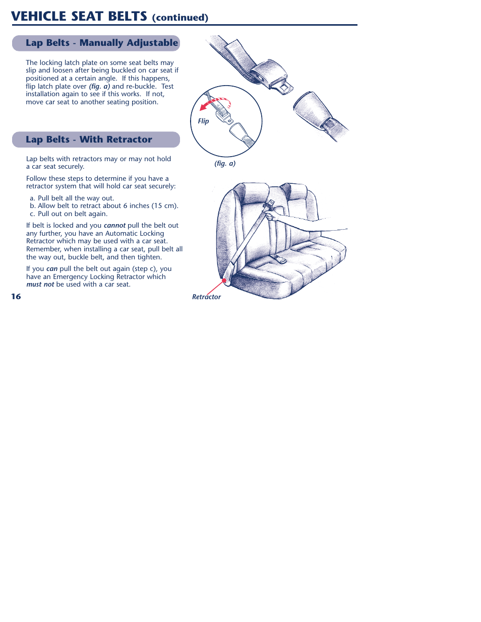 Vehicle seat belts | Graco 1000 STETM User Manual | Page 18 / 54