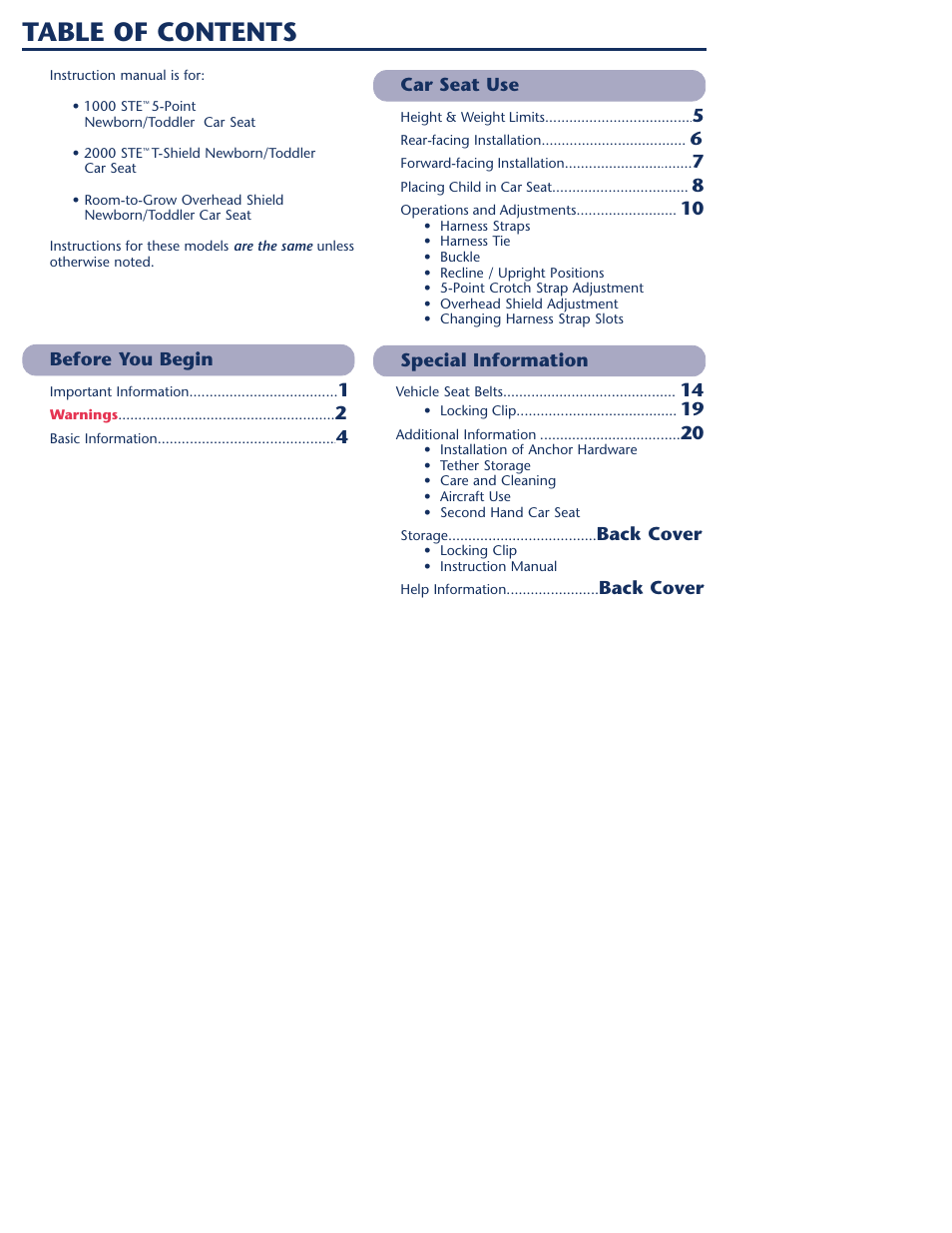 Graco 1000 STETM User Manual | Page 2 / 54