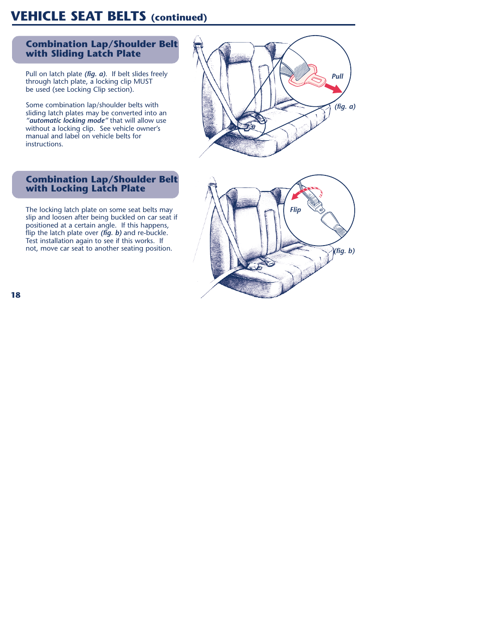 Vehicle seat belts | Graco 1000 STETM User Manual | Page 20 / 54