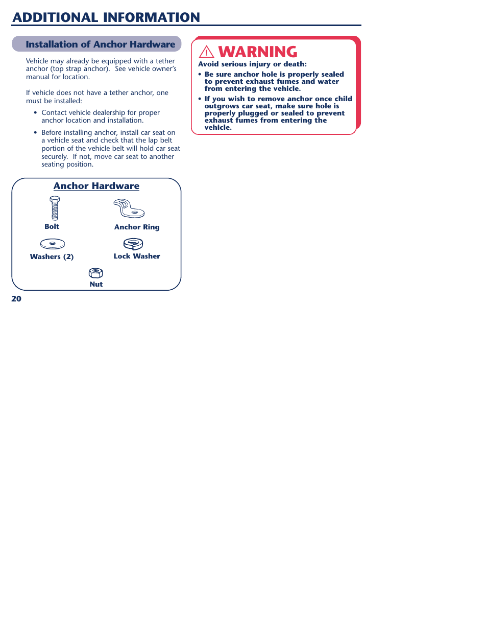 Warning, Additional information | Graco 1000 STETM User Manual | Page 22 / 54