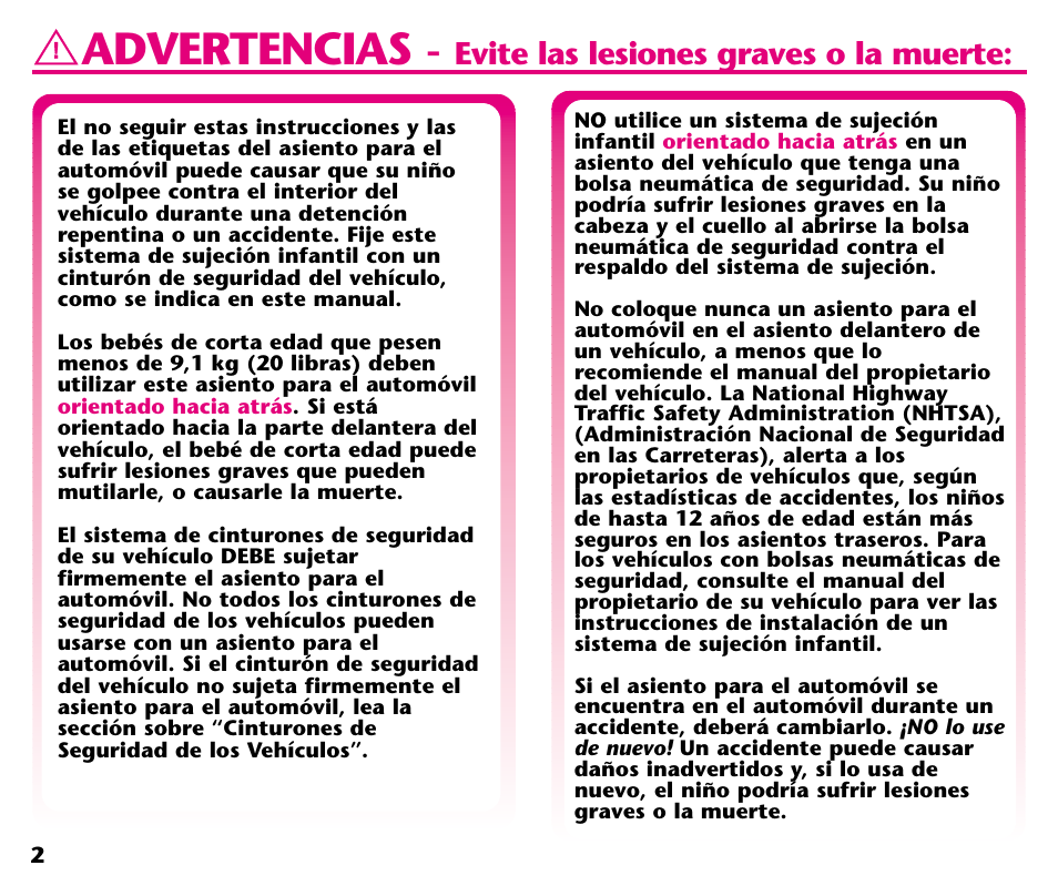 Advertencias, Evite las lesiones graves o la muerte | Graco 1000 STETM User Manual | Page 32 / 54