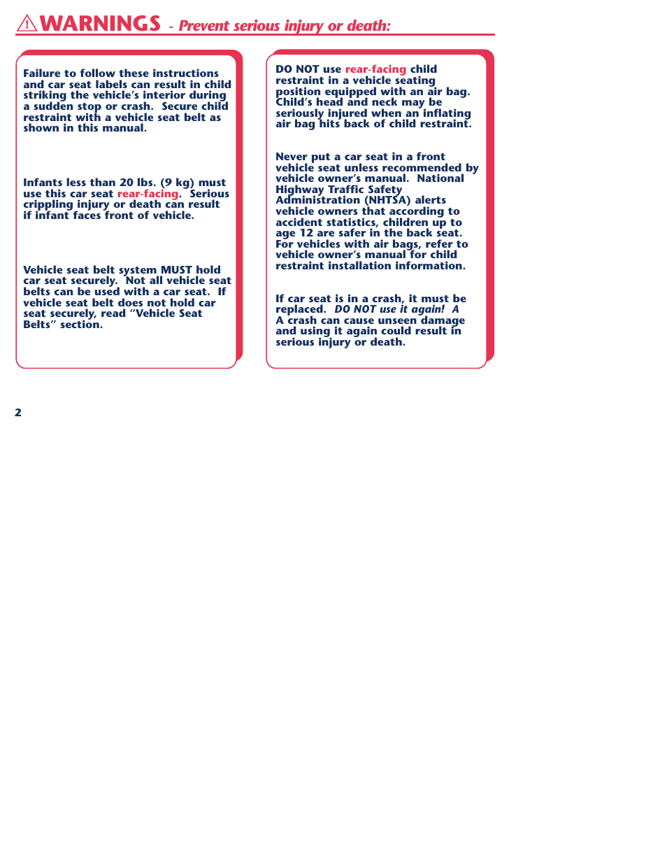 Warnings, Prevent serious injury or death | Graco 1000 STETM User Manual | Page 4 / 54