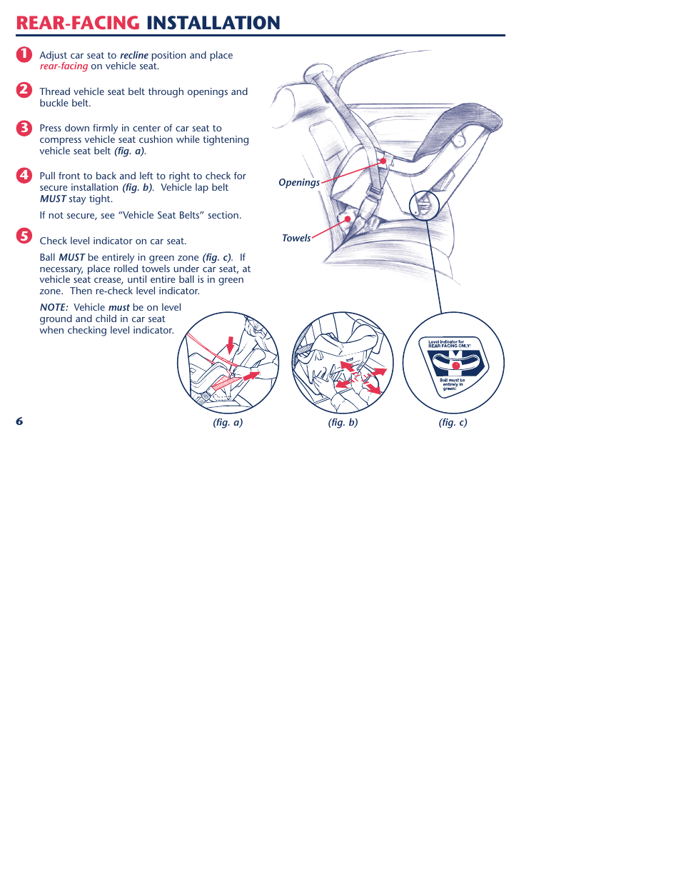 Rear-facing installation | Graco 1000 STETM User Manual | Page 8 / 54