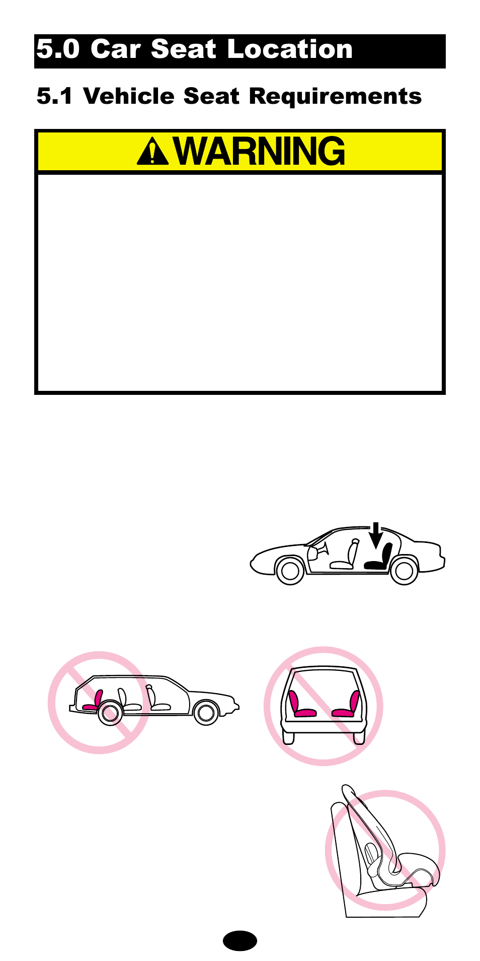0 car seat location, 1 vehicle seat requirements | Graco 8486 User Manual | Page 11 / 74