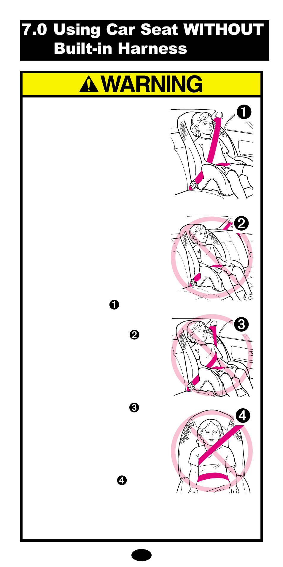 Кл м н, 0 using car seat without built-in harness | Graco 8486 User Manual | Page 28 / 74