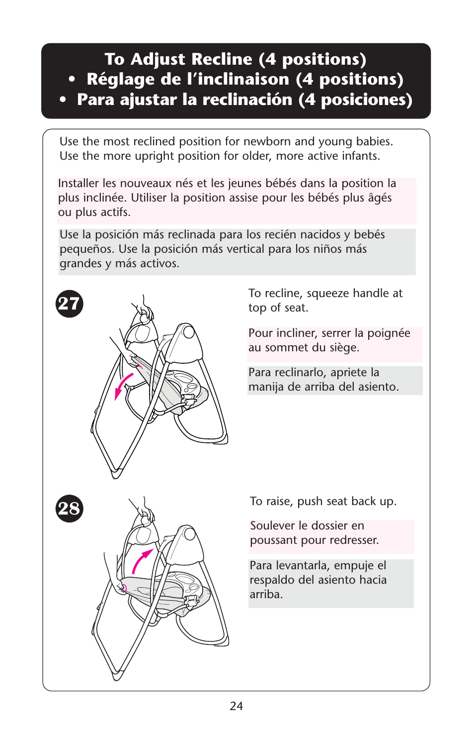 Graco Lovin' Hug 1757214 User Manual | Page 24 / 52
