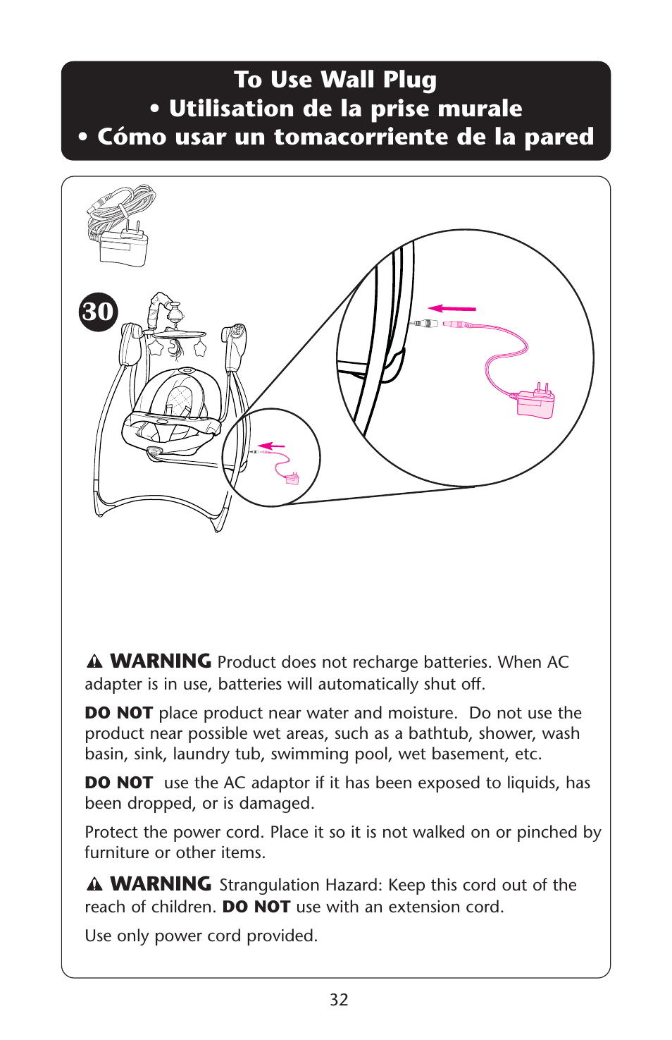 Graco Lovin' Hug 1757214 User Manual | Page 32 / 52