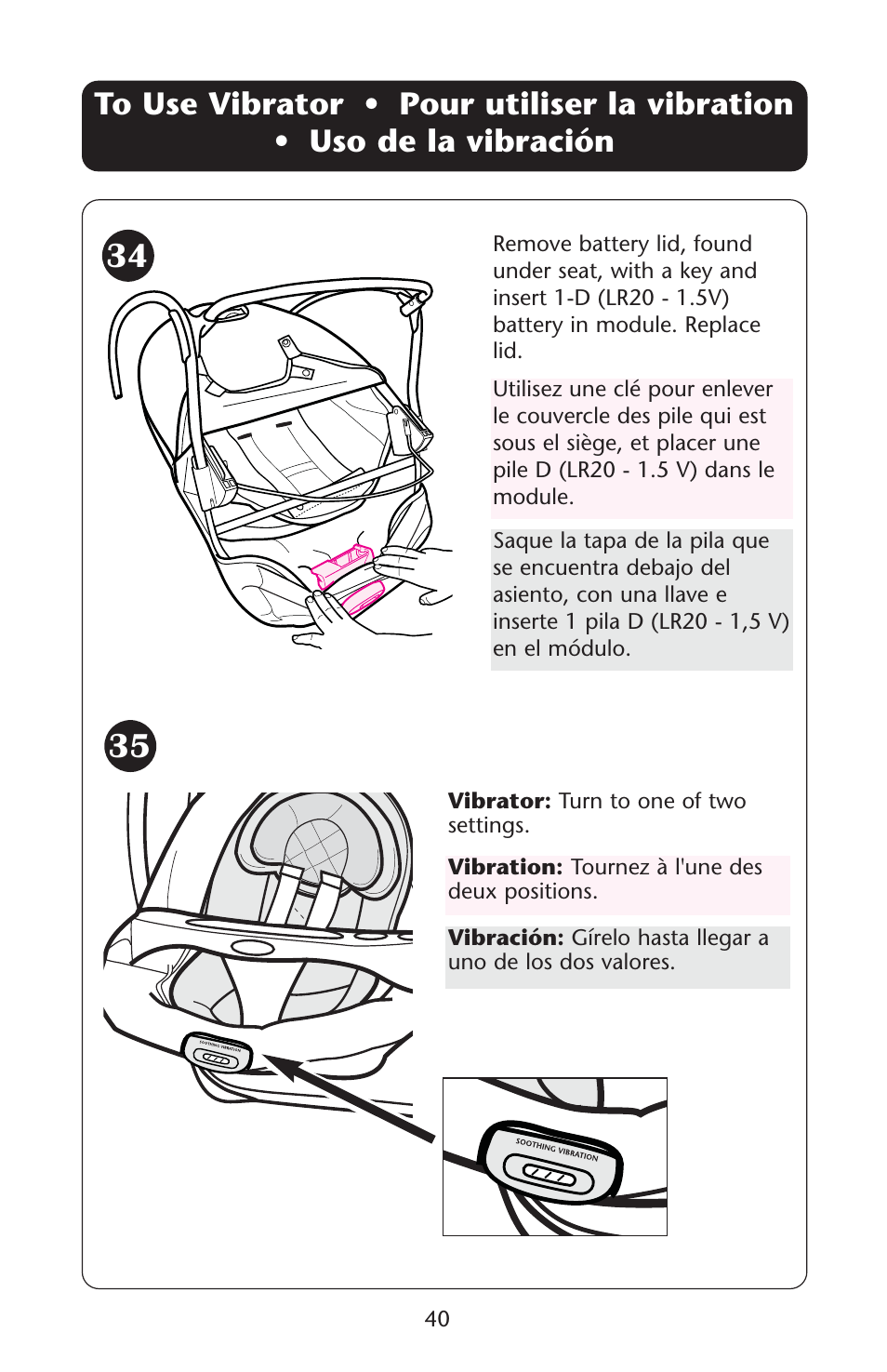 Graco Lovin' Hug 1757214 User Manual | Page 40 / 52