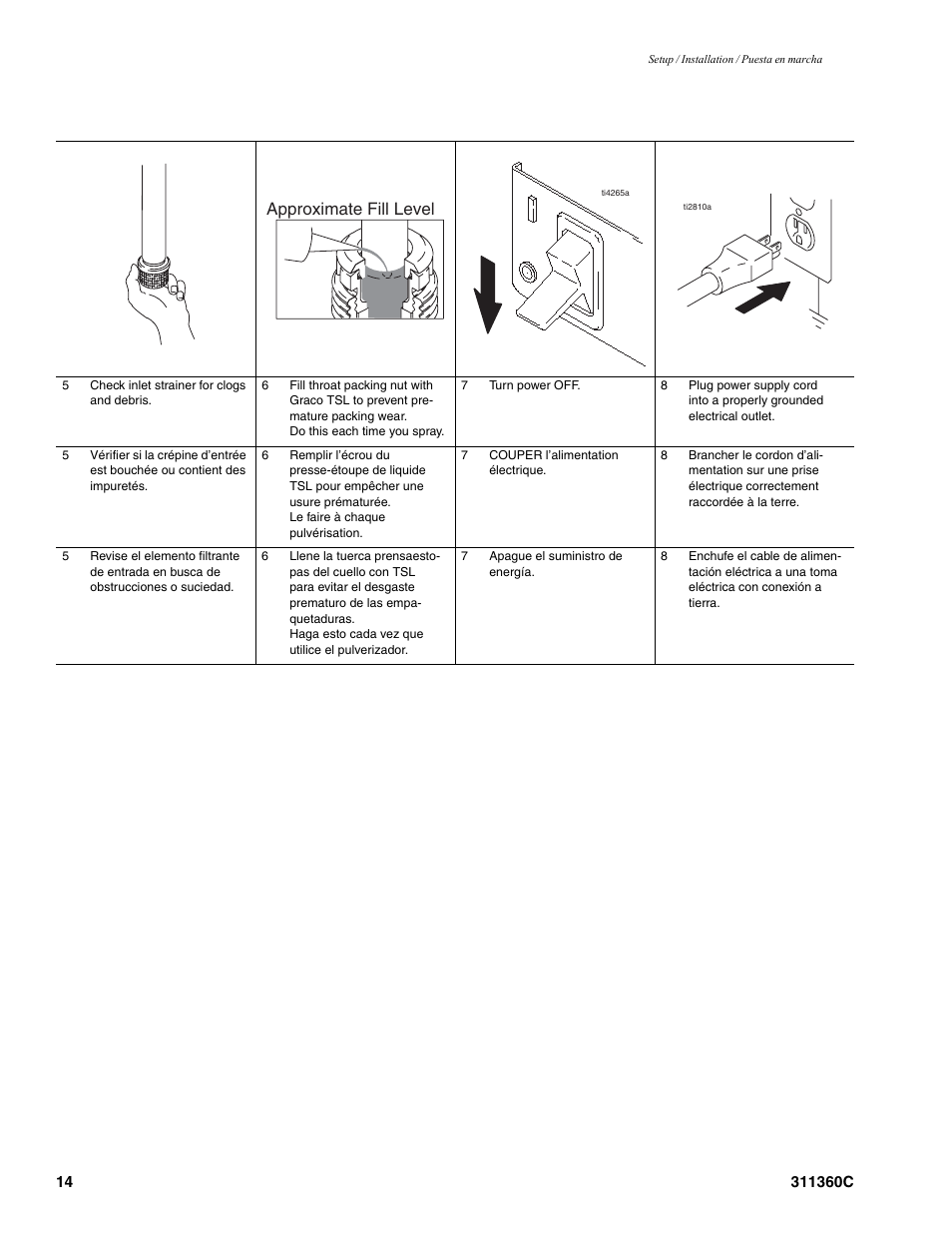 Approximate fill level | Graco 311360C User Manual | Page 14 / 32