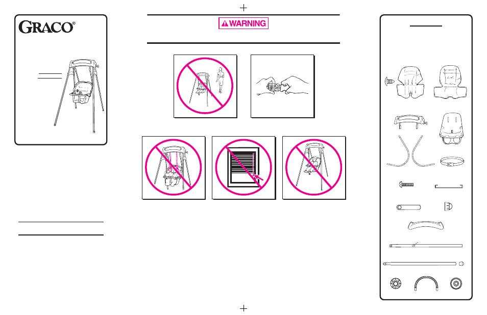 Recliner swing, Owner’s manual, Care and maintenance | Customer satisfaction, Parts list | Graco 1131 User Manual | Page 2 / 6