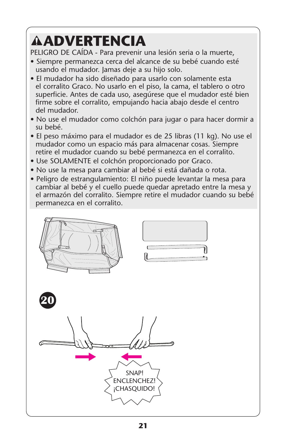 Advertencia | Graco ISPP072AB User Manual | Page 21 / 28