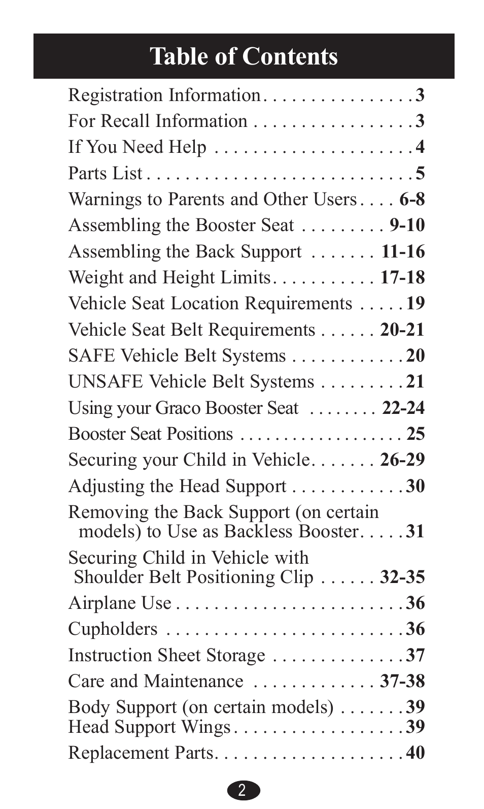 Graco PD141229A User Manual | Page 2 / 80