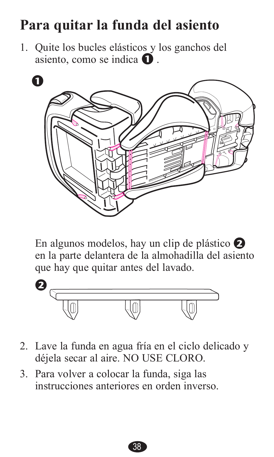 Para quitar la funda del asiento | Graco PD141229A User Manual | Page 78 / 80