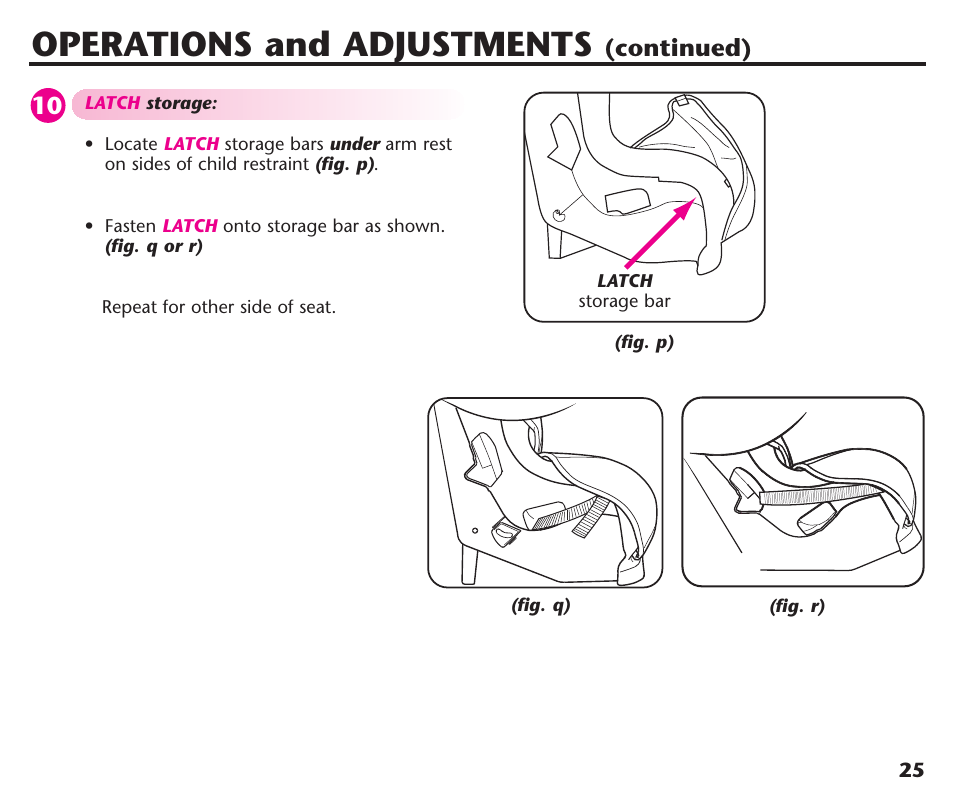 Operations and adjustments, Continued) | Graco ComfortSport ISPC123BA User Manual | Page 27 / 88