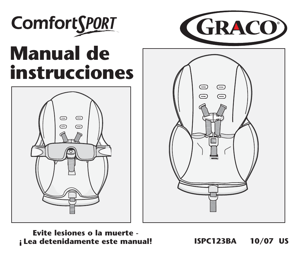 Manual de instrucciones | Graco ComfortSport ISPC123BA User Manual | Page 45 / 88