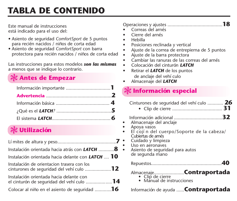 Graco ComfortSport ISPC123BA User Manual | Page 46 / 88