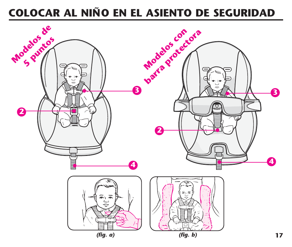 Colocar al niño en el asiento de seguridad | Graco ComfortSport ISPC123BA User Manual | Page 63 / 88