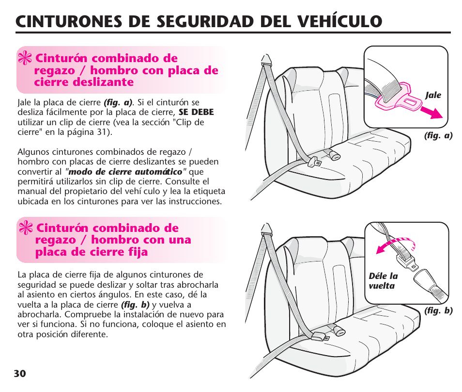 Cinturones de seguridad del vehículo | Graco ComfortSport ISPC123BA User Manual | Page 76 / 88