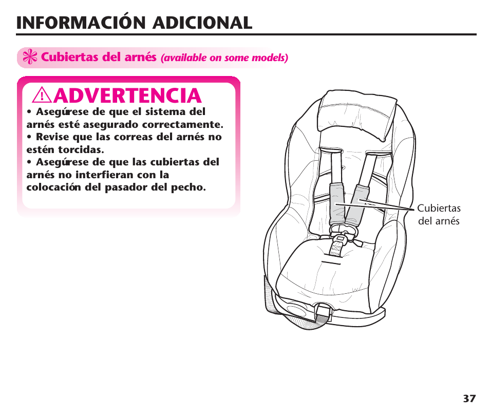 Advertencia, Información adicional | Graco ComfortSport ISPC123BA User Manual | Page 83 / 88