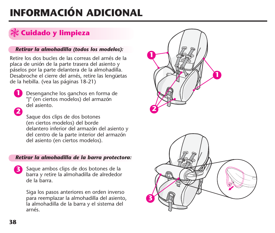 Información adicional | Graco ComfortSport ISPC123BA User Manual | Page 84 / 88