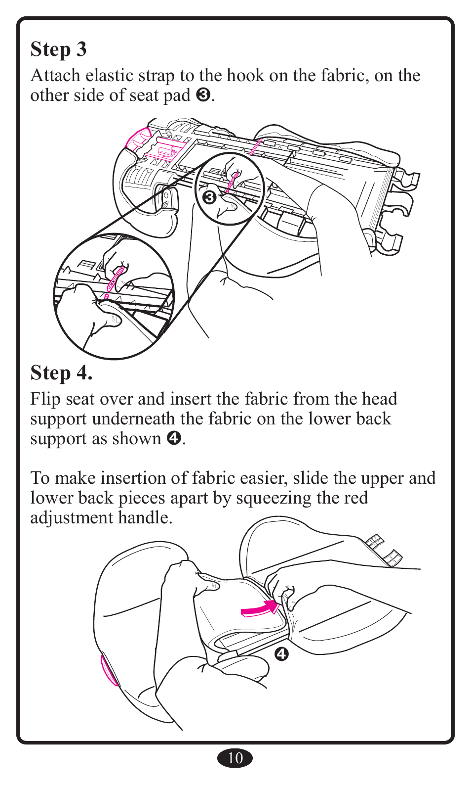 Step 3, Step 4 | Graco Booster Seat User Manual | Page 10 / 72