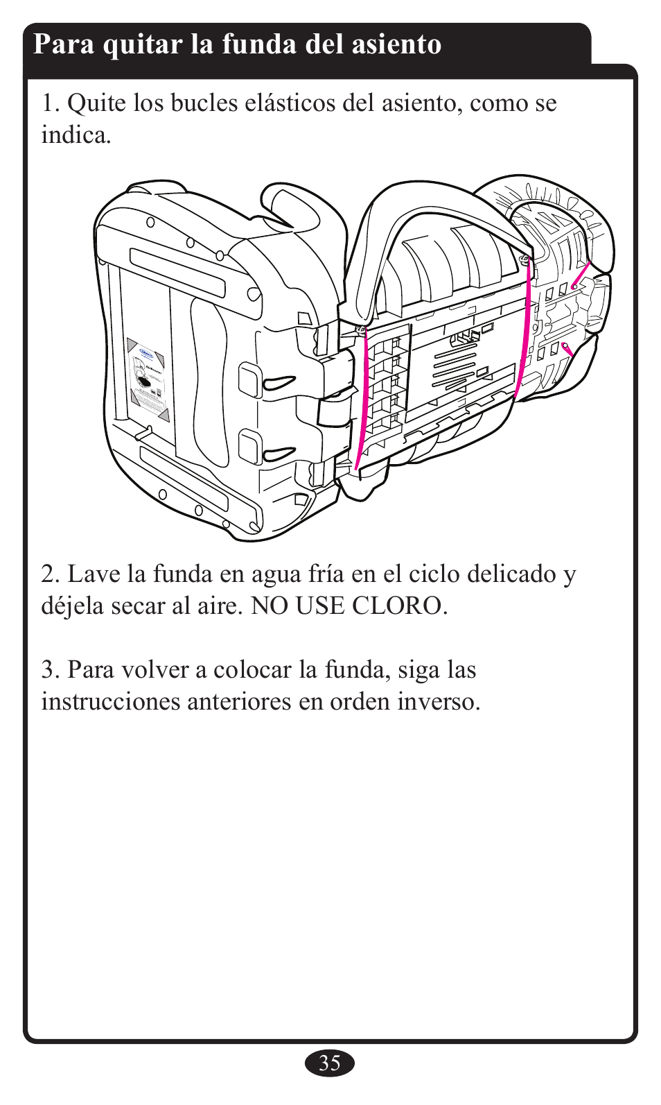 Para quitar la funda del asiento | Graco Booster Seat User Manual | Page 71 / 72