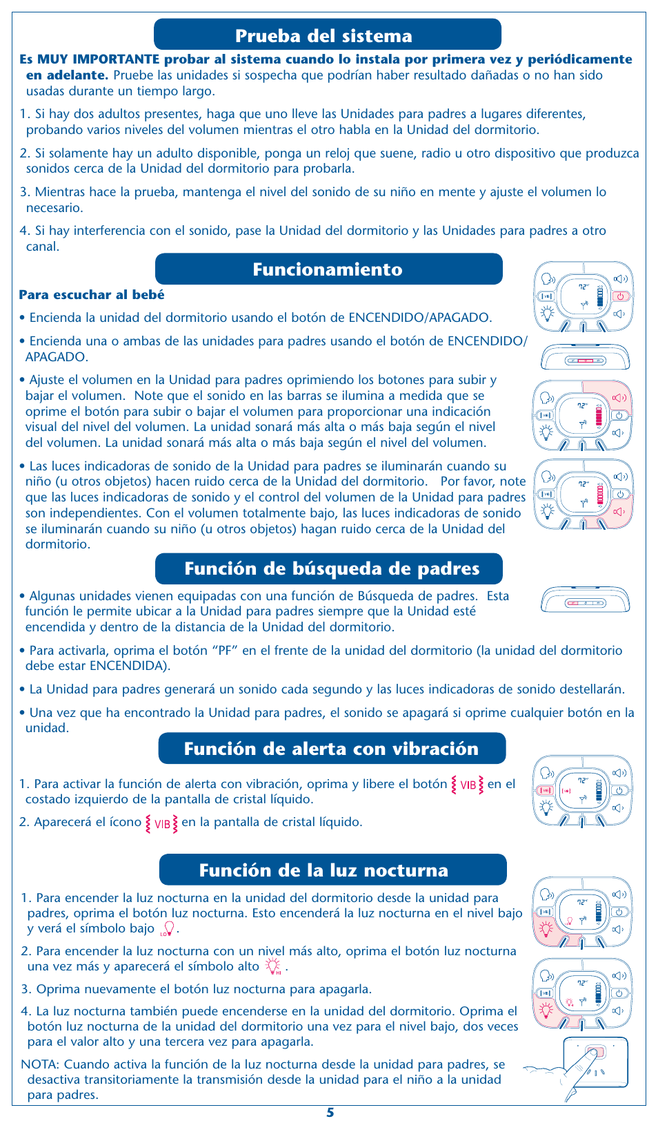 Funcionamiento, Función de búsqueda de padres | Graco 2M17 User Manual | Page 11 / 12