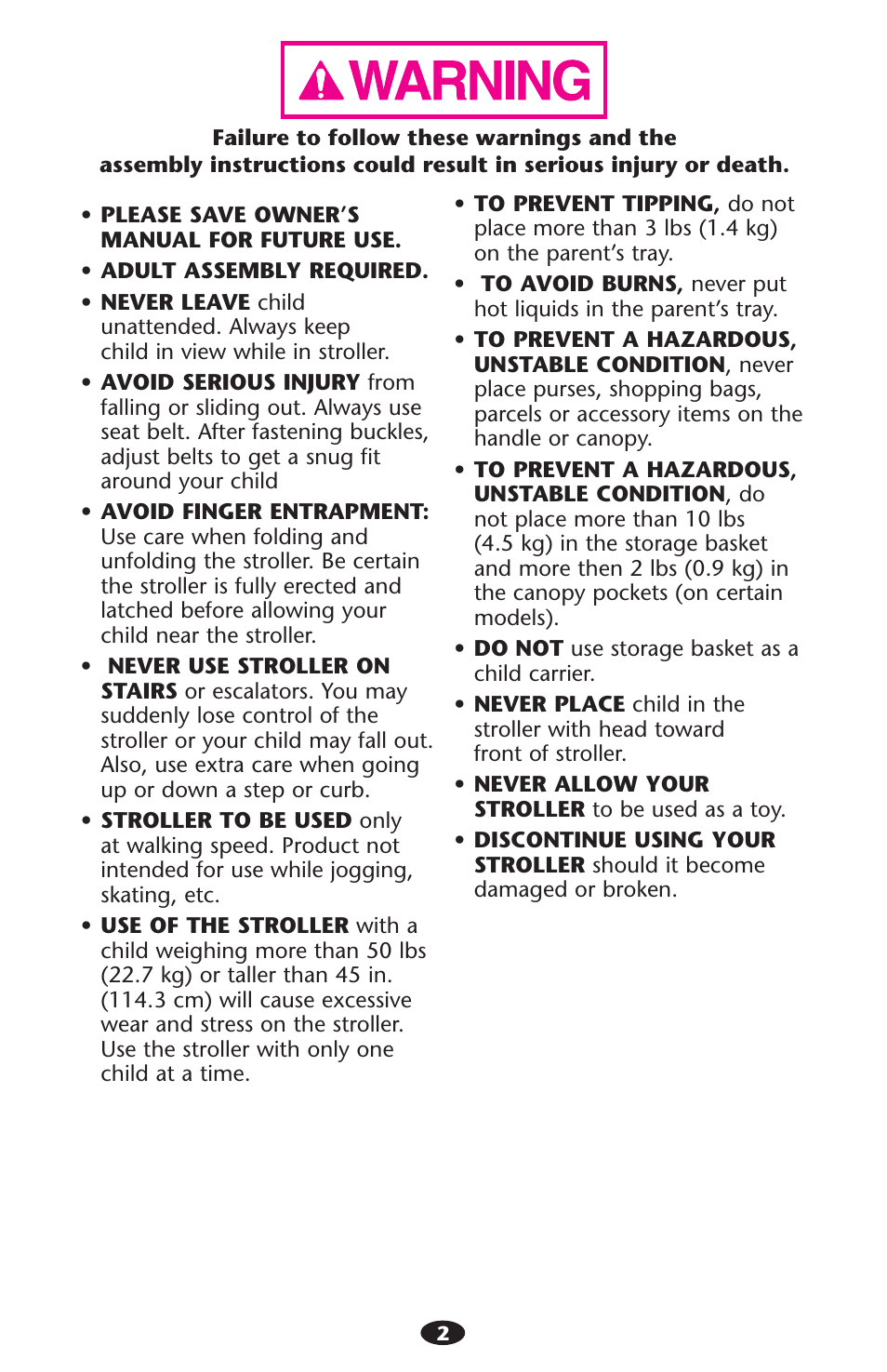 Graco Stylus 1759703 User Manual | Page 2 / 124