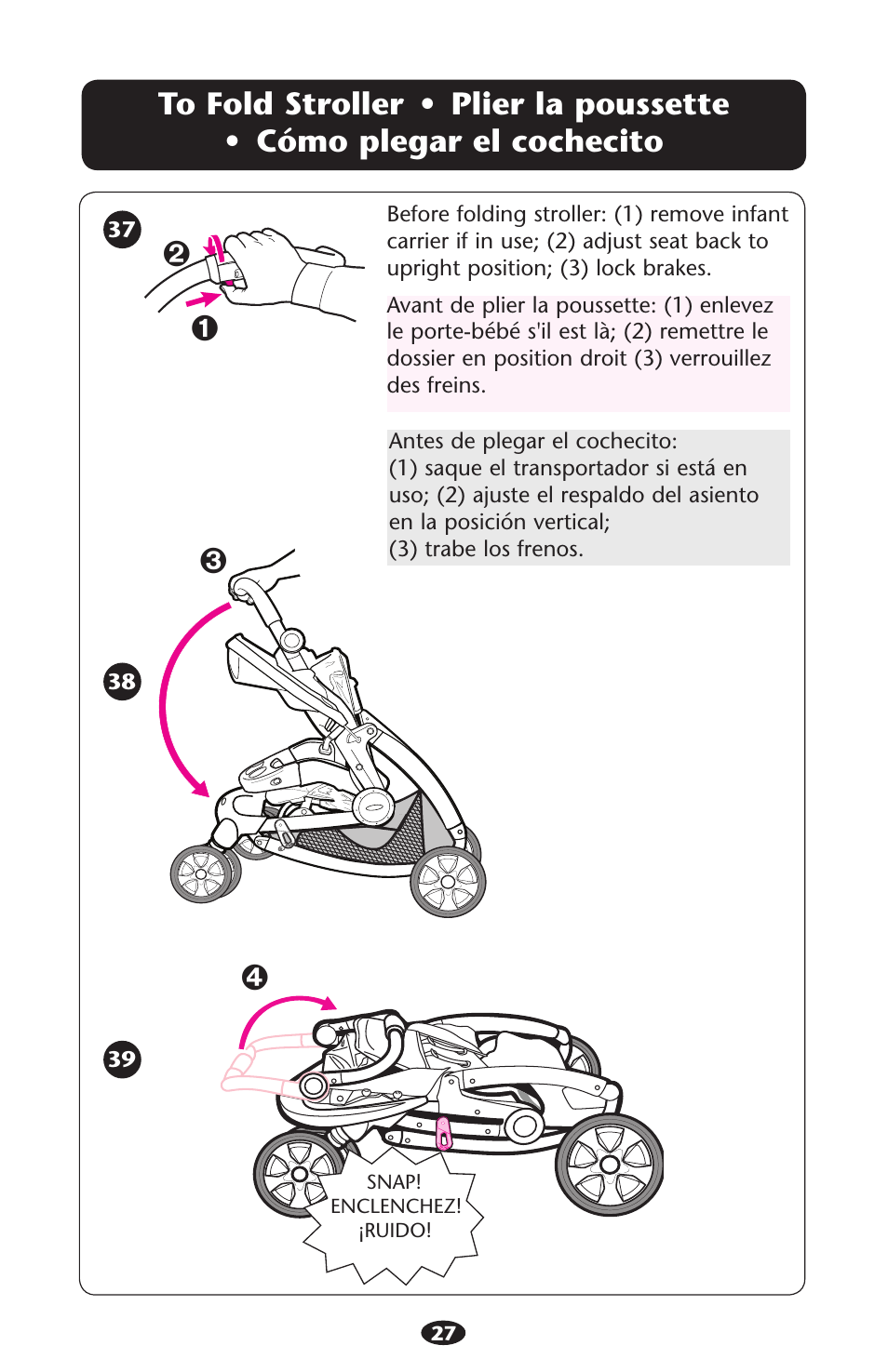 4o s | Graco Stylus 1759703 User Manual | Page 27 / 124