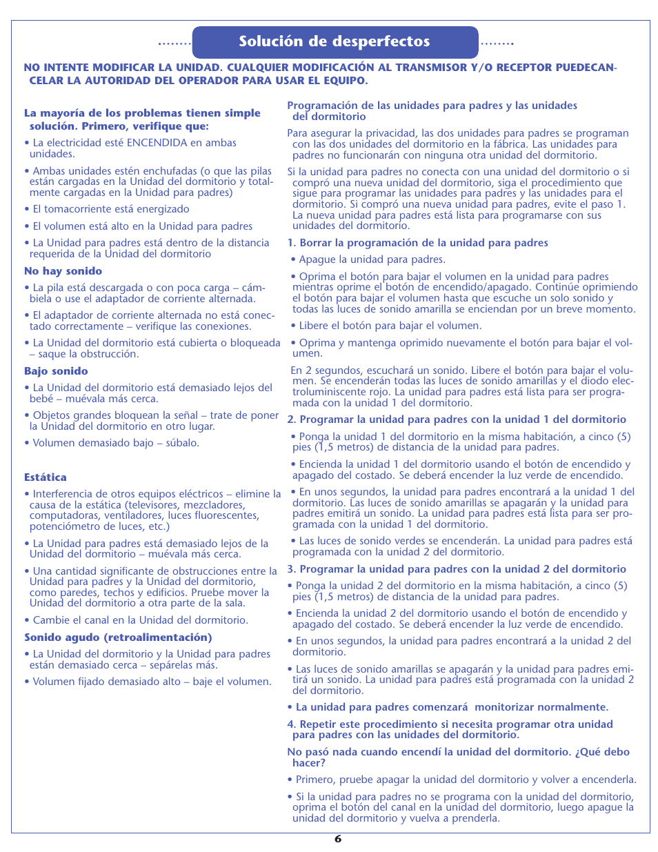 Solución de desperfectos | Graco 2794 User Manual | Page 12 / 12