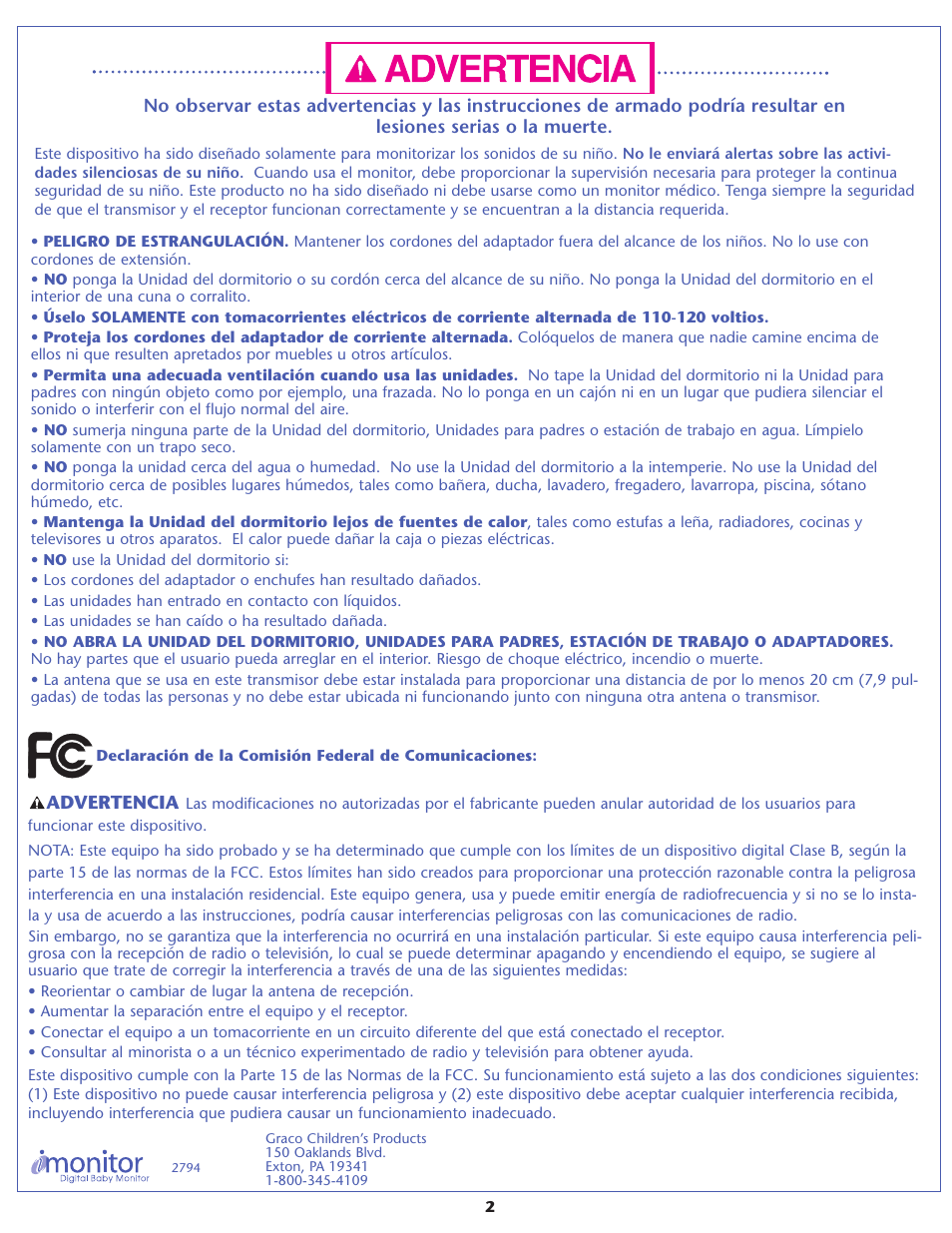 Graco 2794 User Manual | Page 8 / 12