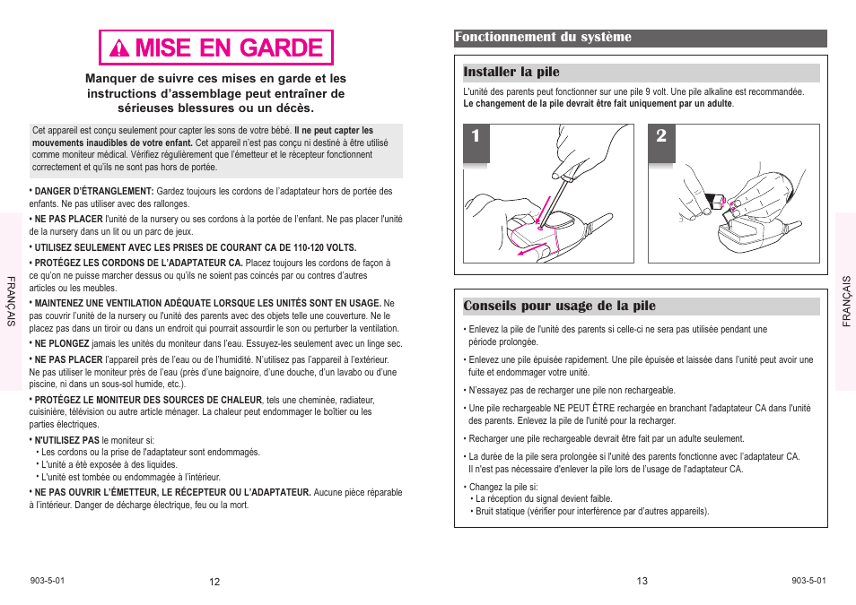 Graco LISTEN 'N TALK 2770 User Manual | Page 12 / 12
