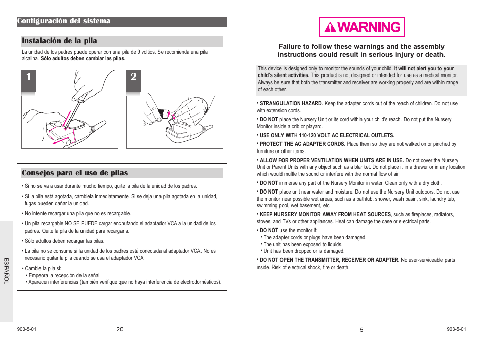 Graco LISTEN 'N TALK 2770 User Manual | Page 5 / 12