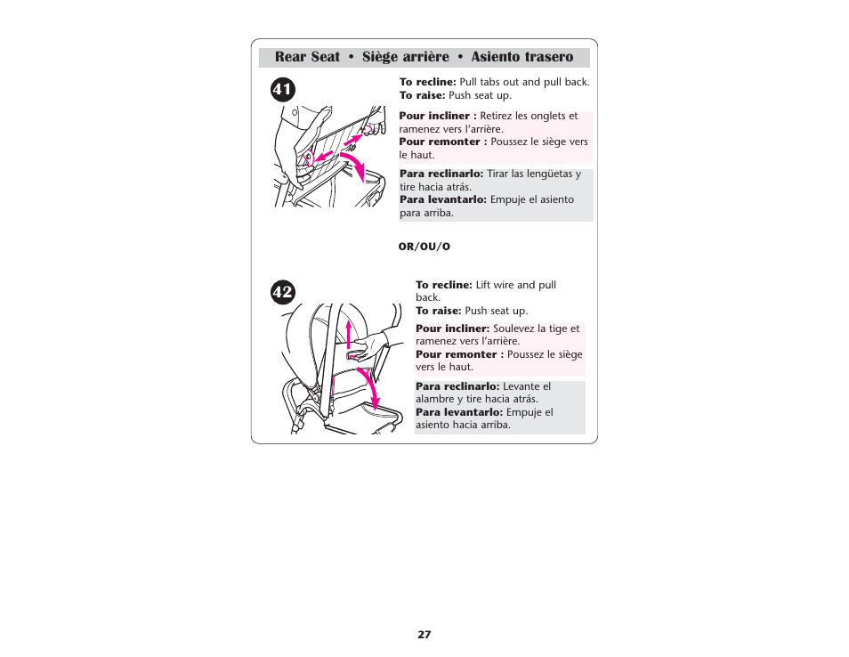 Rear seat • siège arrière • asiento trasero | Graco ISPA109AC User Manual | Page 28 / 125