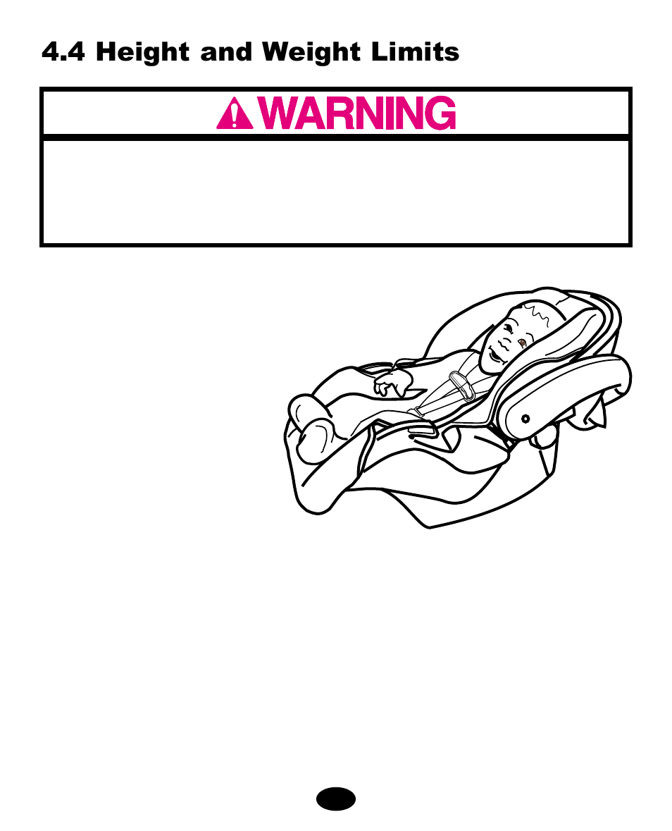 4 height and weight limits | Graco ISPA109AC User Manual | Page 56 / 125